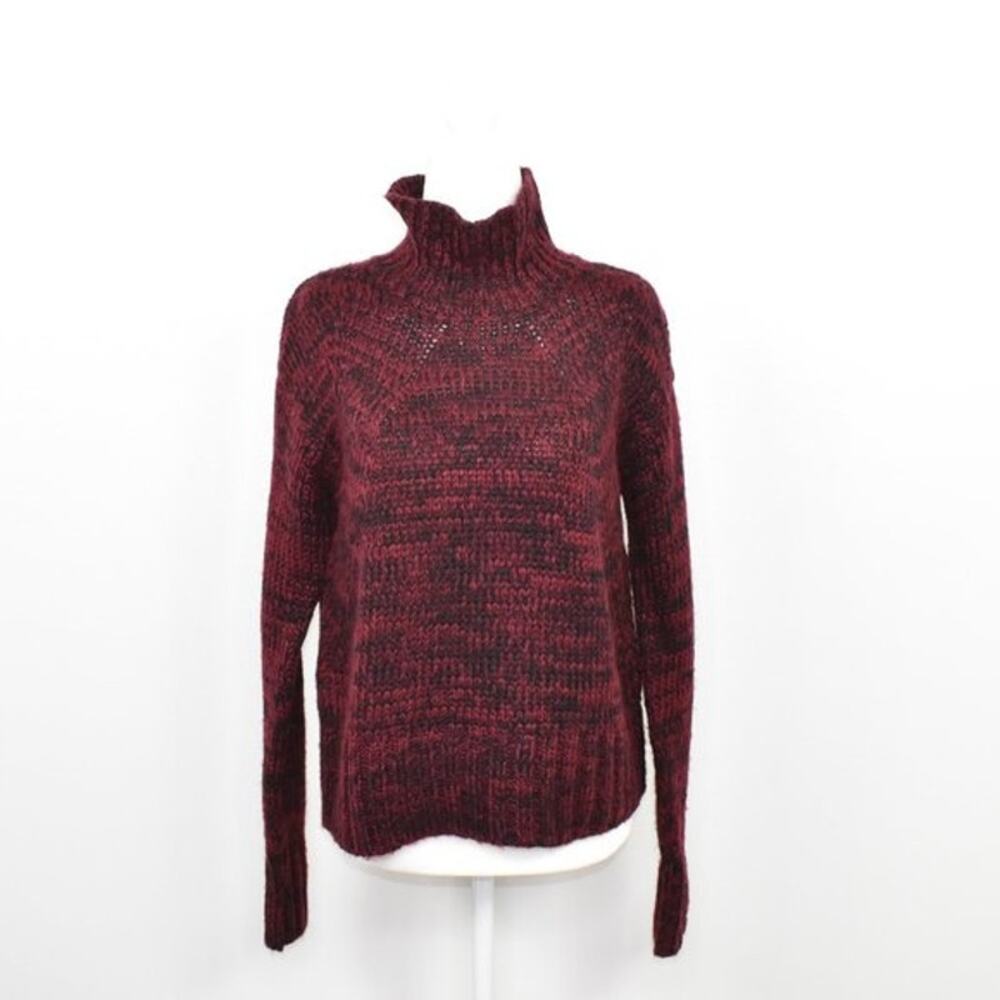 Romeo + Juliet Chunky Mock Turtleneck Pullover Sweater Size S Oversized Burgundy